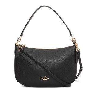Coach Chelsea Black Pebbled Leather Shoulder /crossbody Bag
